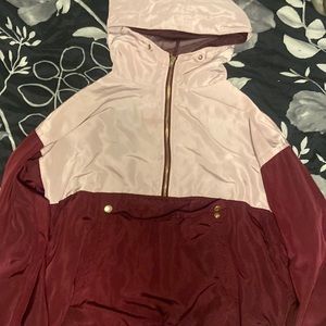Forever 21 Windbreaker light oink and burgendi